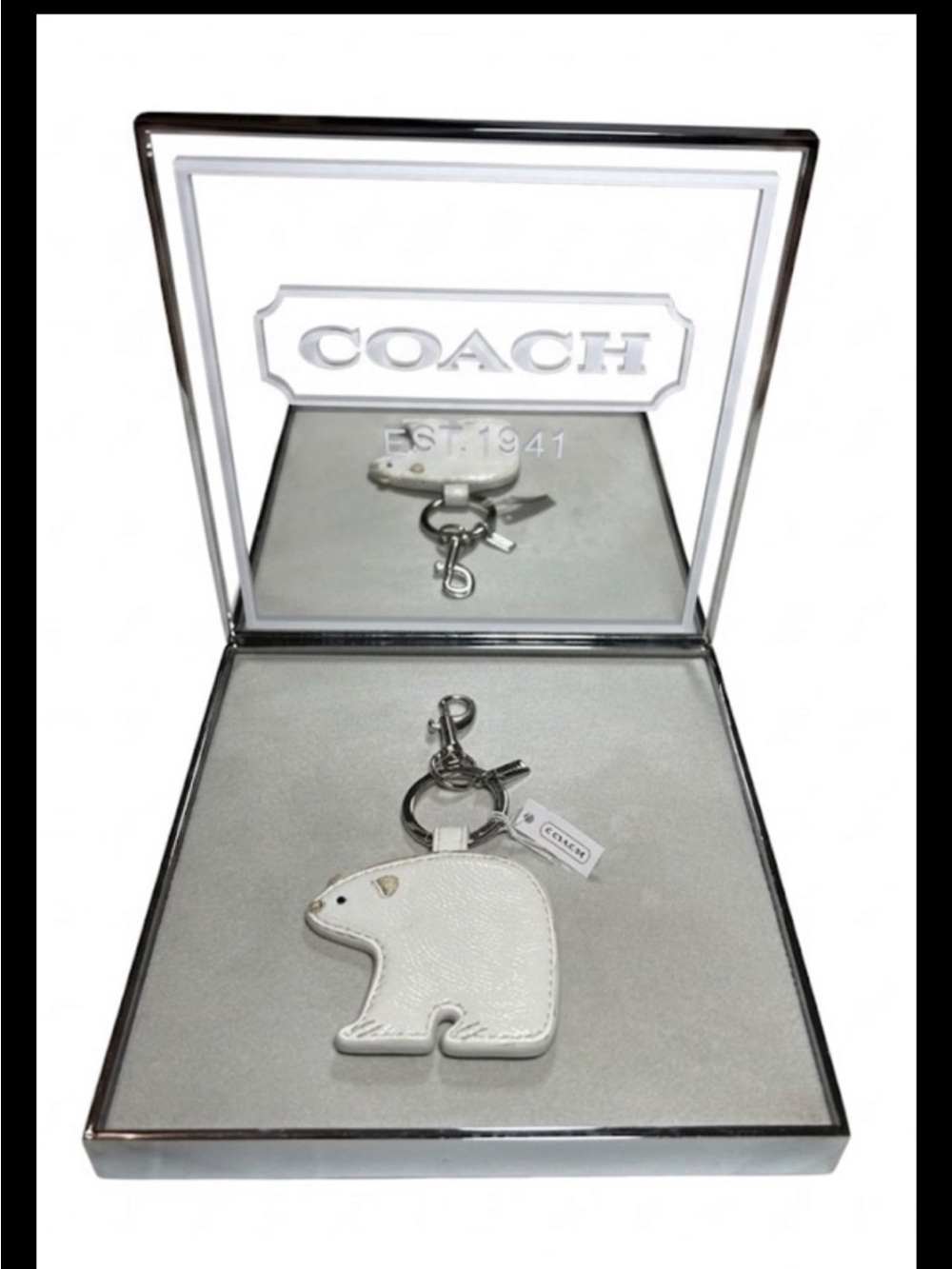 Coach White Patent Leather Polar Bear Bag Charm, 2010-Style: #F66660 Limited Ed.
